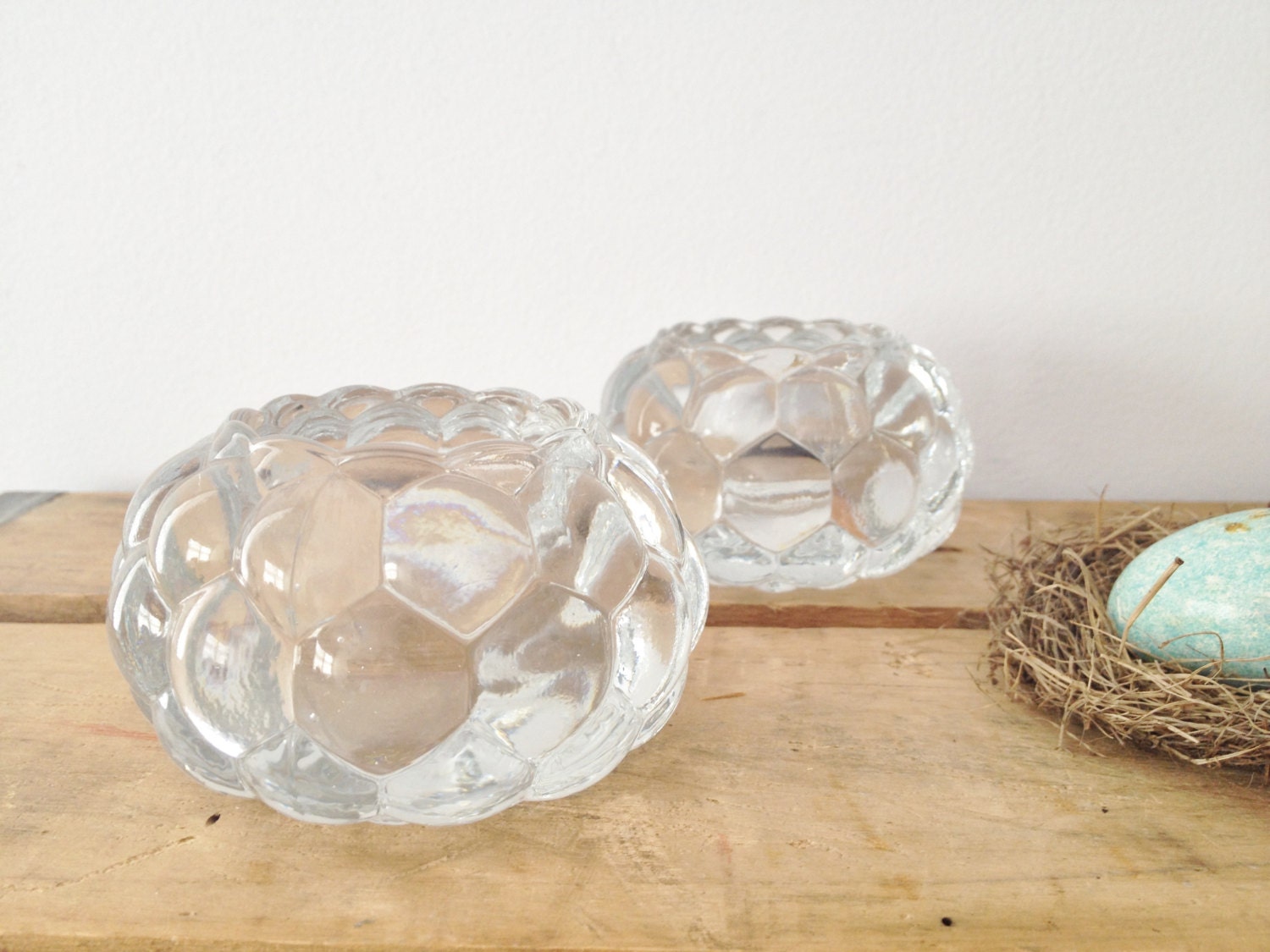 Votive Candle Holder Bubble Glass Wedding by LillyQueenVintage
