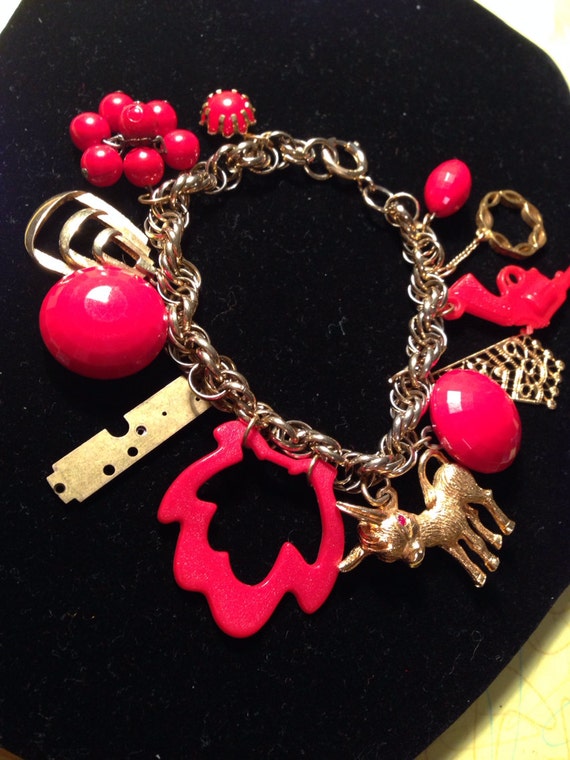 Funky Red Charm Bracelet
