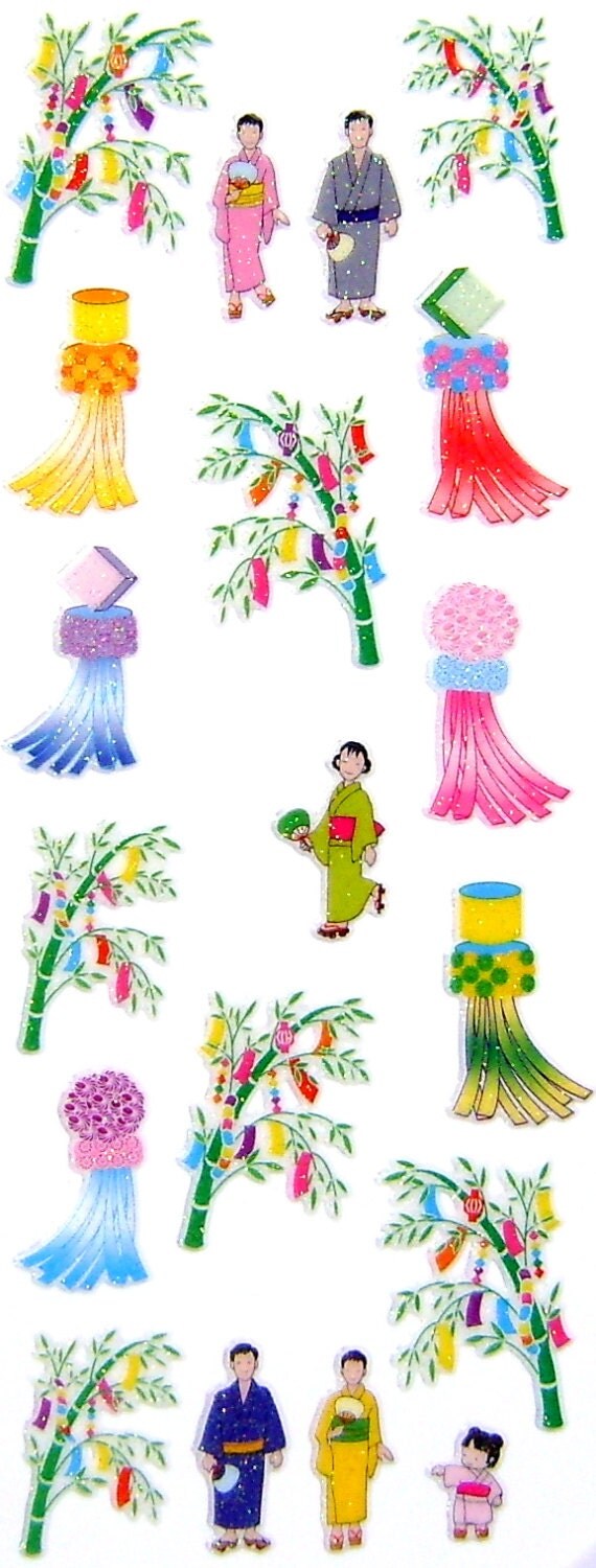 Beautiful Japanese Stickers Summer Stickers S247 Tanabata