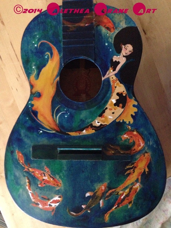 Custom Hand-Painted Guitar Mermaid Series