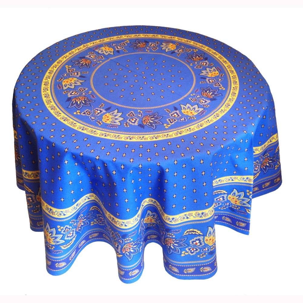 Blue and Yellow Tablecloth Round Tablecloth French Provence