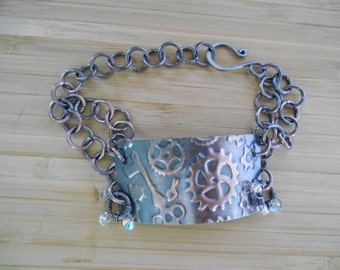 Wire Wrapped Jewelry Handmade Steampunk Embossed Wire Wrapped Copper Sheet Oxidized Copper Wire Wrapped Bracelet Crystal Ab Swarovski