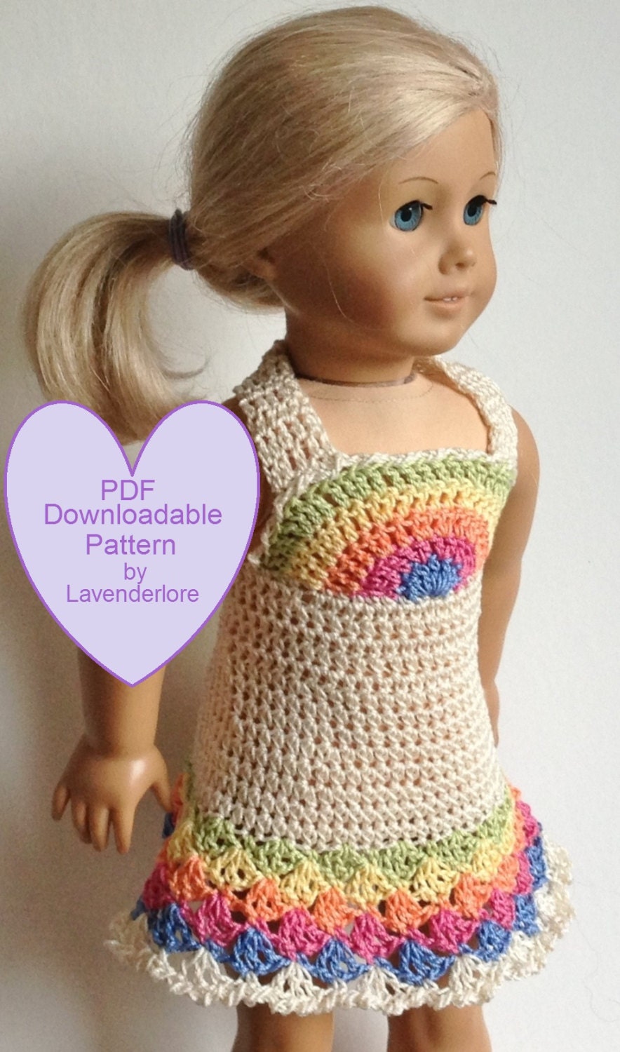 PDF CROCHET PATTERN by Lavenderlore for 18 Girl Dolls