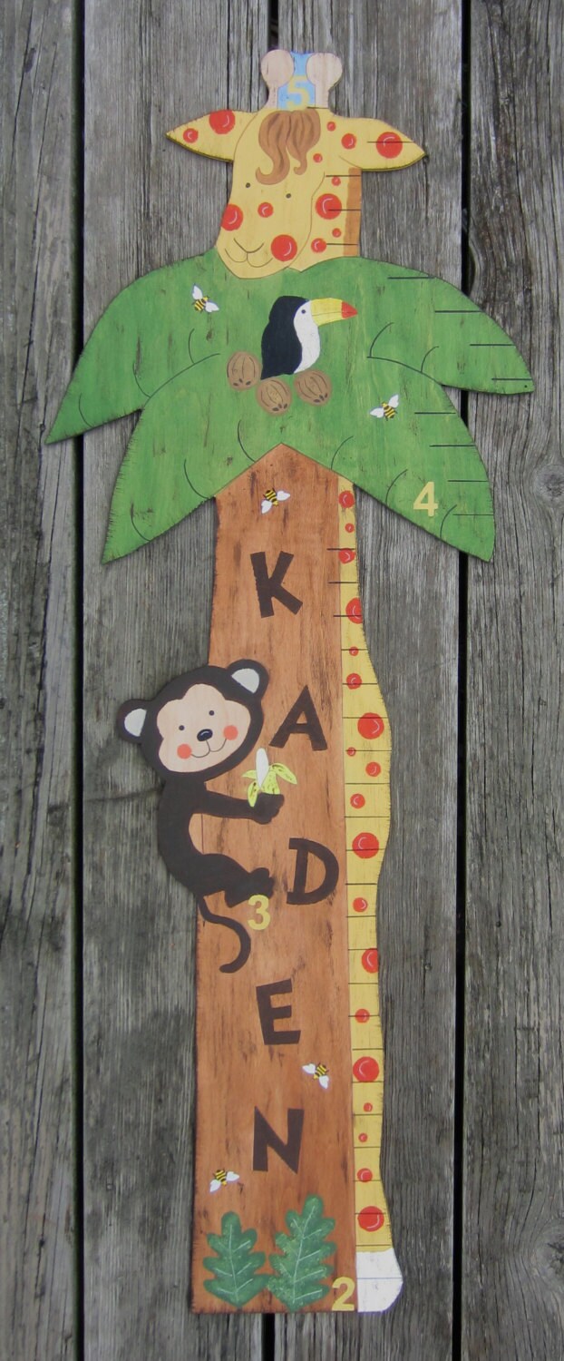jungle friends baby boy growth chart hand by birchtreekids jungle friends growth chart
