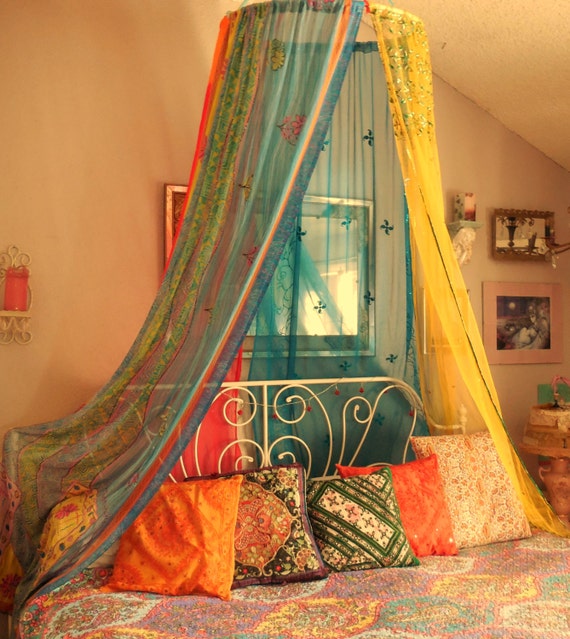 Bohemian Gypsy BED CANOPY by BabylonSisters on Etsy