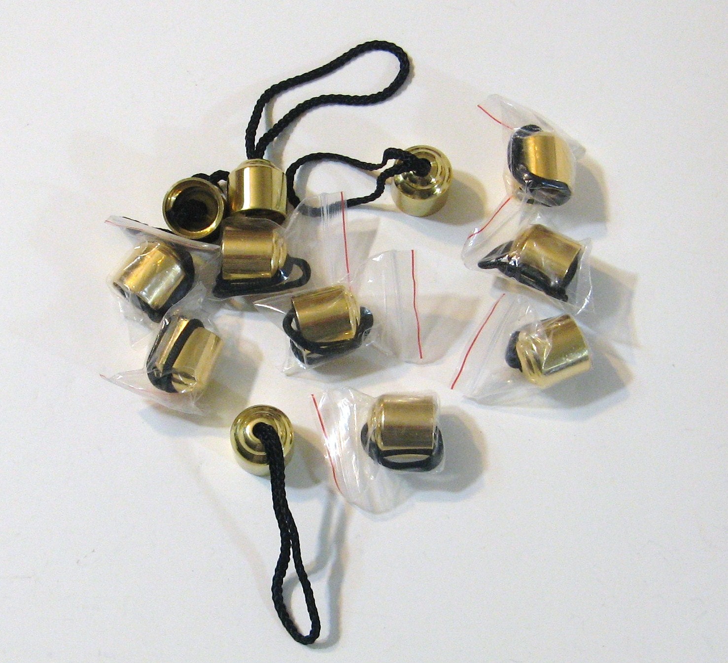Decorative Polished Brass End Caps With Silk Cord