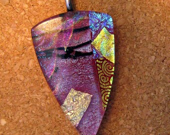 Dichroic Glass Pendant - Fused Glass Pendant - Dichroic Jewelry - Fused Glass Jewelry - Glass Pendant - Dichroic Necklace
