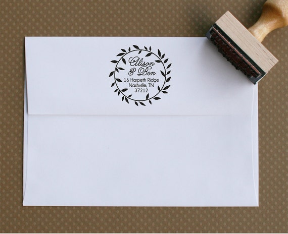Personalized Return Address Stamp | Wood or Self-Inking | "design #29" by Swanky Press | Wedding | New Couple Il_570xn