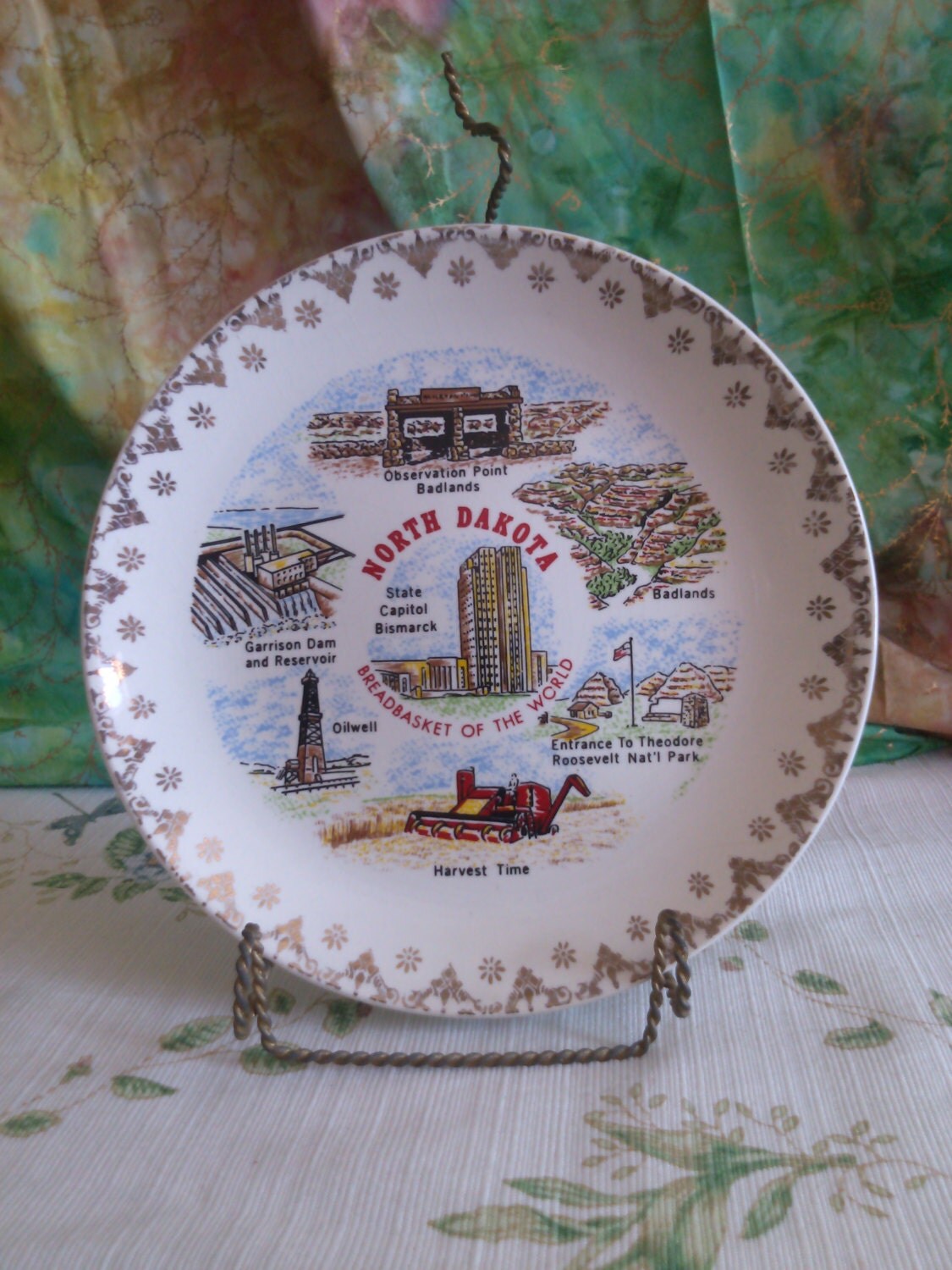 North Dakota Breadbasket of the World Side Plate by PUEBLODOVEARTS