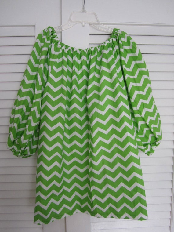 Plus size Shirt Plus size blouse Lime Green Chevron Blouse