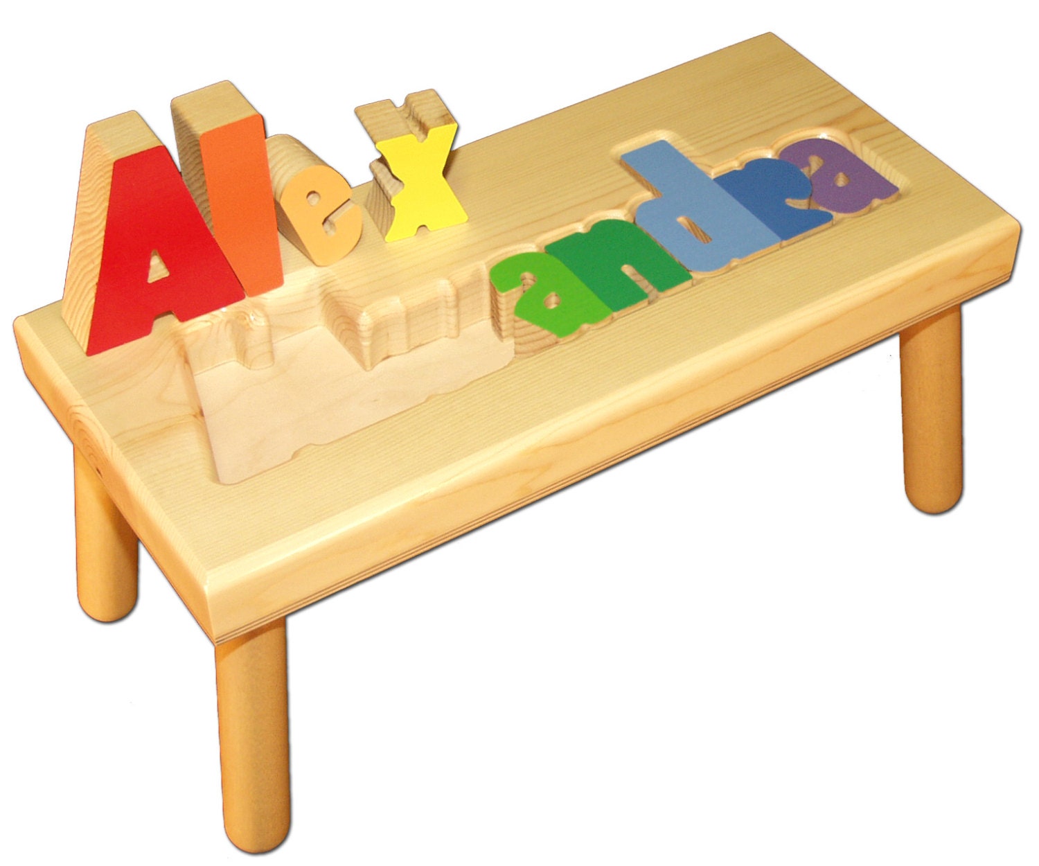 LARGE Child's Name Puzzle Stool FREE Shipping Item