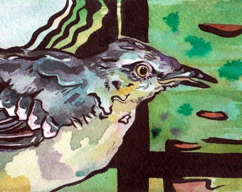Arkansas's State Bird - Print of Original Watercolor Painting of a Mockingbird - Bird Art by Jen Tracy