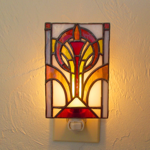 Torch Stained Glass Night Light. by helixartandglass on Etsy