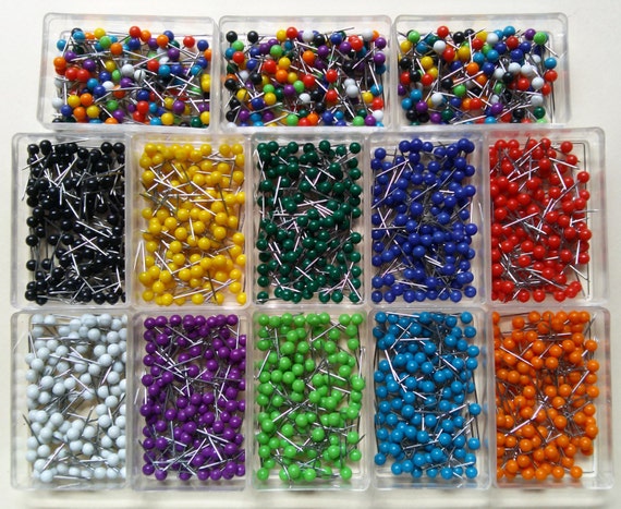 20 boxes/ 2000 Map Pins Map Tacks Push Pins Various Colors