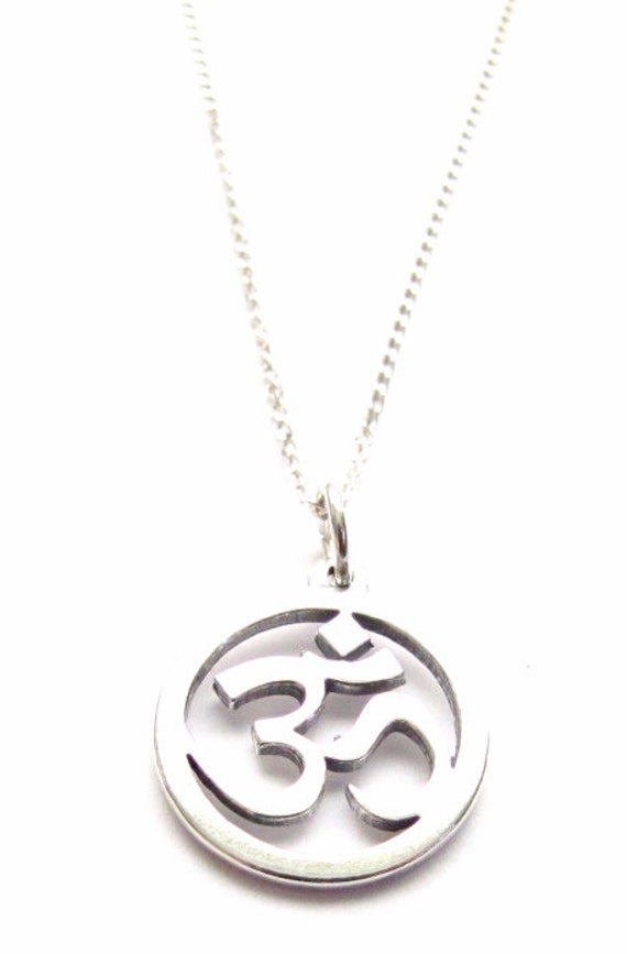 OM Jewelry Necklace Sanskrit Yoga Symbol Sterling by HeartProjects