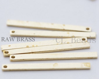 40pcs Raw Brass Bar - 27x2mm (1755C-T-154)