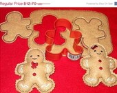 Christmas in July Sale Gingerbread cookie dough play pretend felt food set, This set includes the cookie dough 2 felt cutouts and 2 stuffed Il_170x135