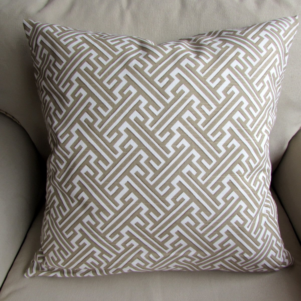 TRELLIS SAND designer fabric pillow cover 18x18 20x20 by yiayias