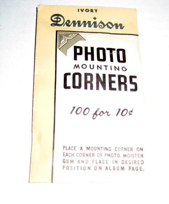 Vintage Dennison Photo Mounting Corners Ivory for