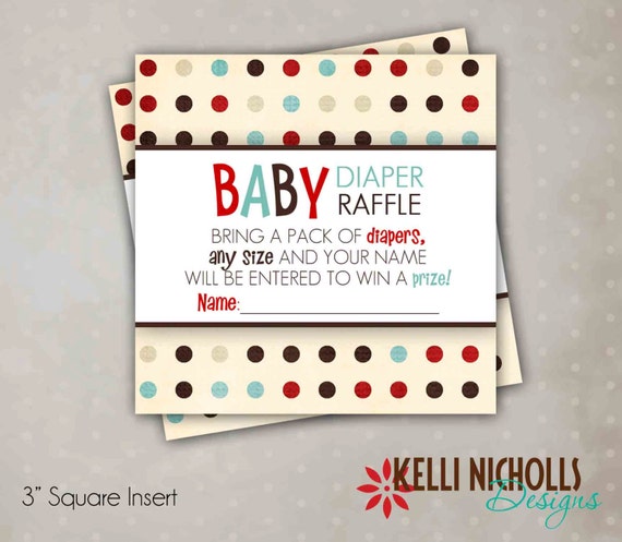 Red Wagon Boy Baby Shower Diaper Raffle Insert - Instant Download