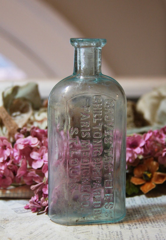 Sea Foam Green Bottle Groves Tonic St. Louis Paris Medicine