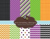 50% OFF SALE Halloween Digital Paper Pack Personal & Commercial Use Polka Dots and Chevron Stripes Il_170x135