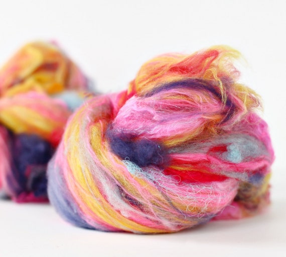 Tropical Daquiri 3 oz WoolMerino Art Batt // Wool Drum