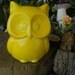 Ceramic Owl Garden Statue Fruit Yellow Bright Sunshine Glazed Modern Owl - Ceramic glazed Horned Hoot owl cm