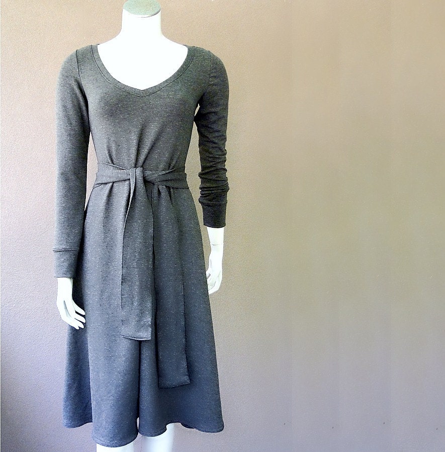 Organic sweater dress long grey dress more colors handmade