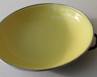 Vintage Enamel Pan Cookware Enamelware Made in Yugoslavia Yellow with handles