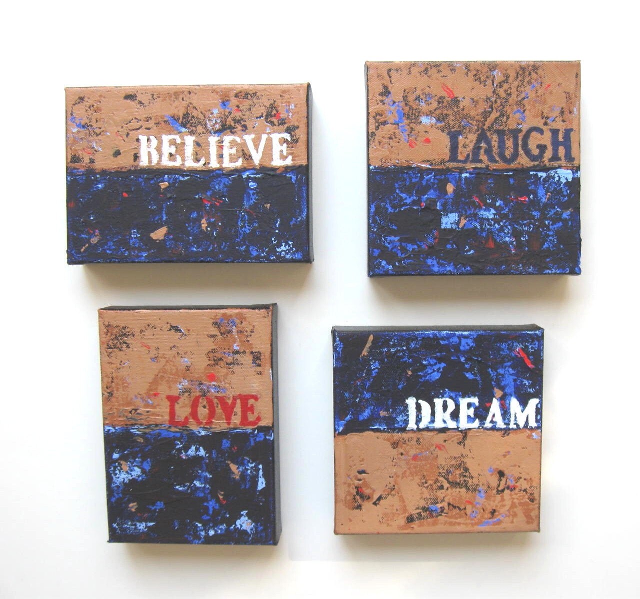 3 Custom words acrylic paintings original art on by BrookeHowie