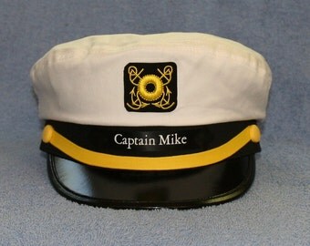 Personalized Yacht CAPTAIN'S HAT perfect for Sailing and any Nautical or Sea Worthy occasion Style #200