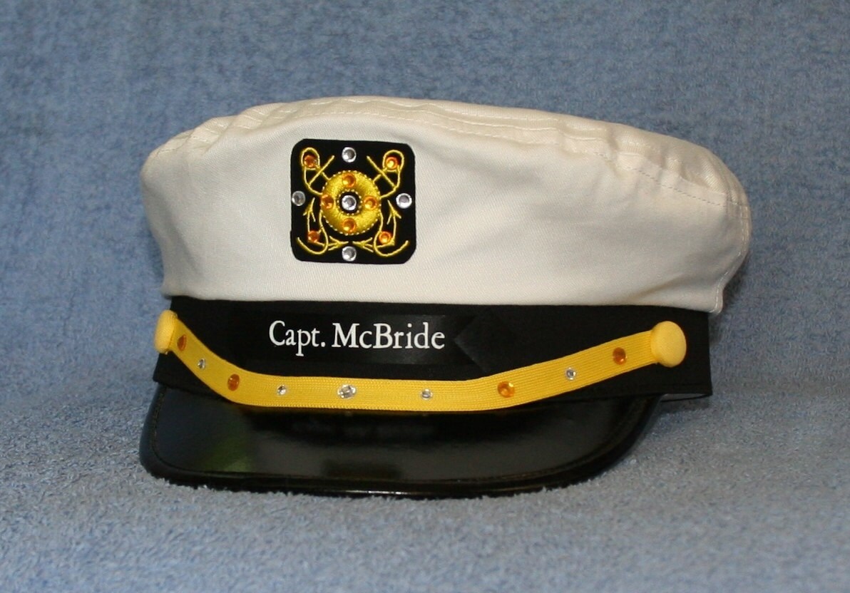 yacht captain hat personalized
