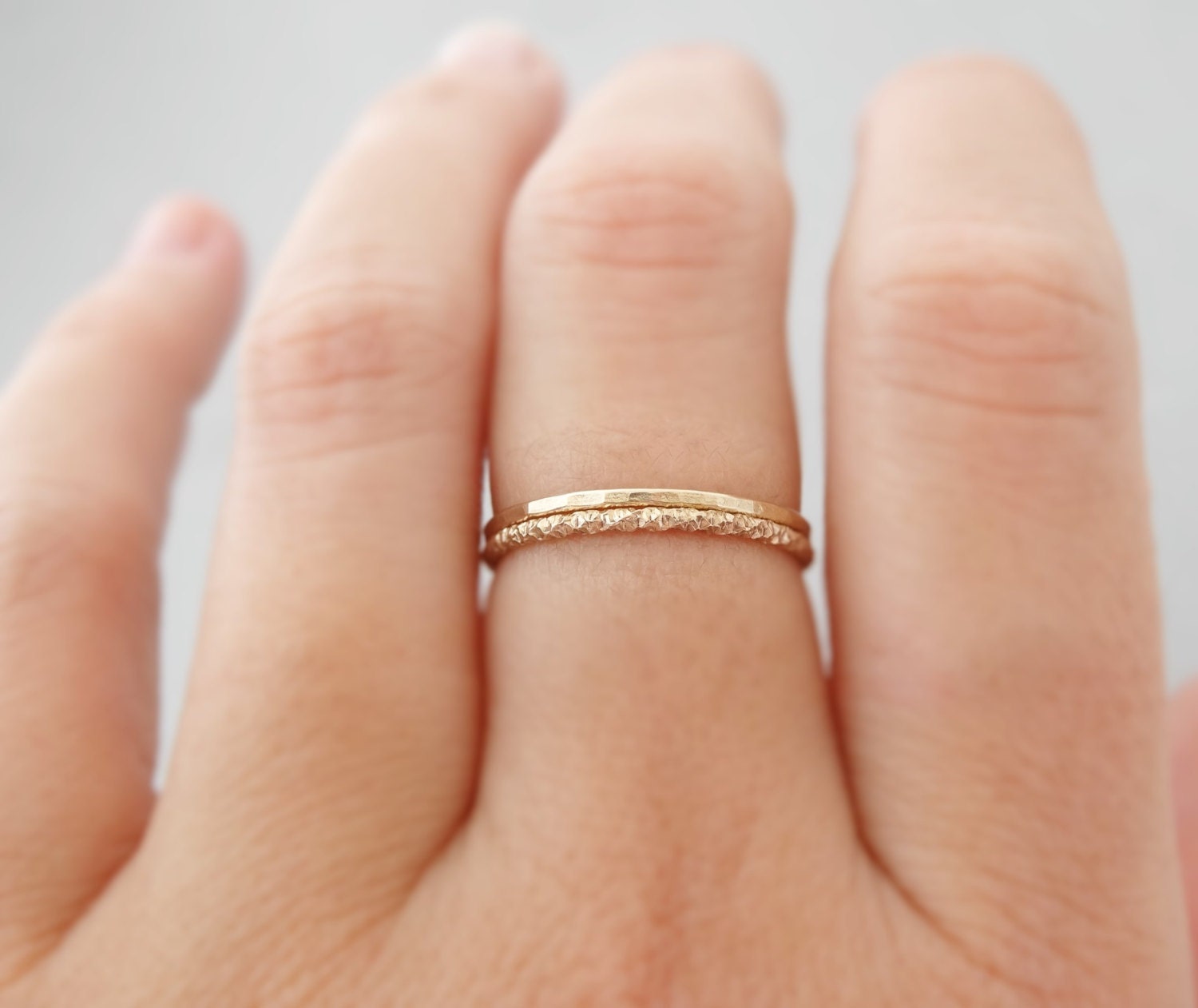 Gold Thumb Ring x2 Delicate thin gold filled thumb ring Super