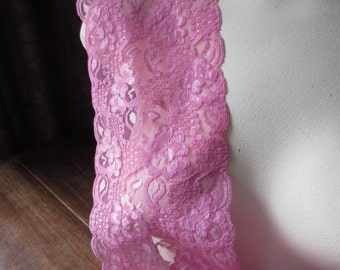 SALE Fuschsia Stretch Lace for Waistbands, Headbands, Lingerie STR 5006f