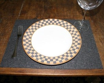 Rectangle Tabletop Felt Placemats in 3mm Thick Virgin Merino Wool Eco Friendly Felted Wool Fabric rectangular Place Mat