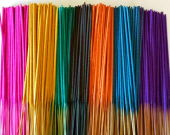 Incense - Hand Dipped - You Choose Scent/Color Combination - 25 per Pack - Includes Holder