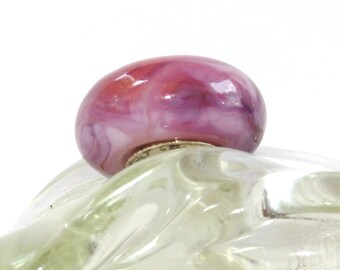 BHB Lampwork Glass Bead fits all big hole bead Euro Charm Bracelets - Pink Raspberry Swirl BHB
