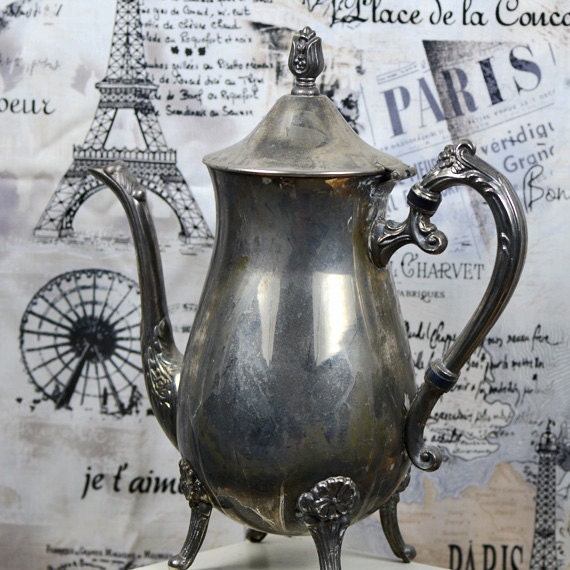 antique c. 1920 metal coffee pot industrial style...