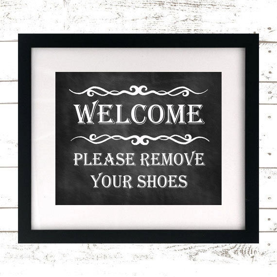 Please Remove Your Shoes Sign Printable - Shoes Off - Chalkboard