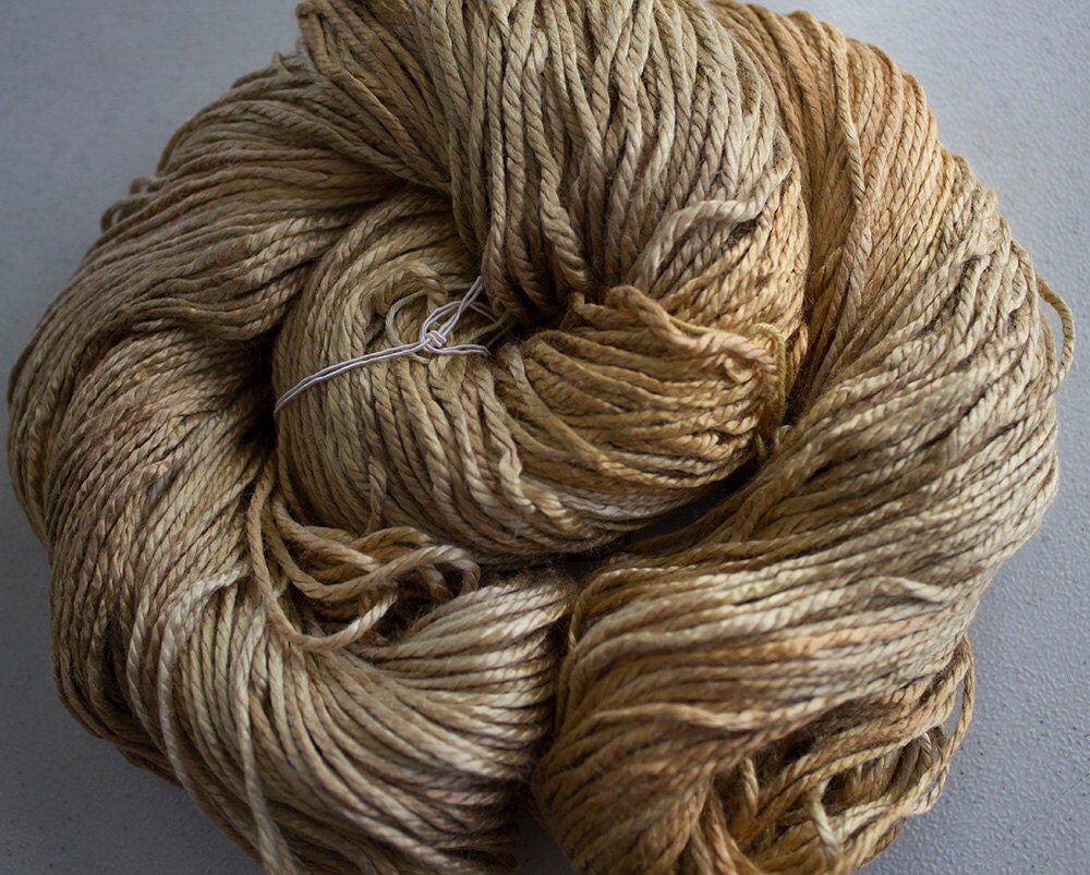 Silk Bamboo Hand painted yarn 225 yds Old Gold