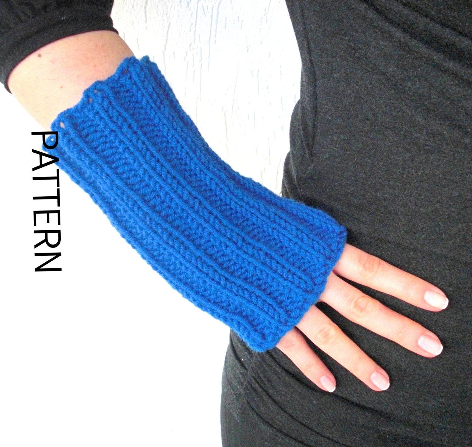 Digital Fingerless Gloves Knitting PATTERN PDF diy for