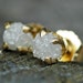 Rough Diamonds in 18k Yellow Gold Earrings