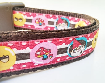 The Happy Gnome - Dog Collar / Pet Accessories / Handmade / Adjustable
