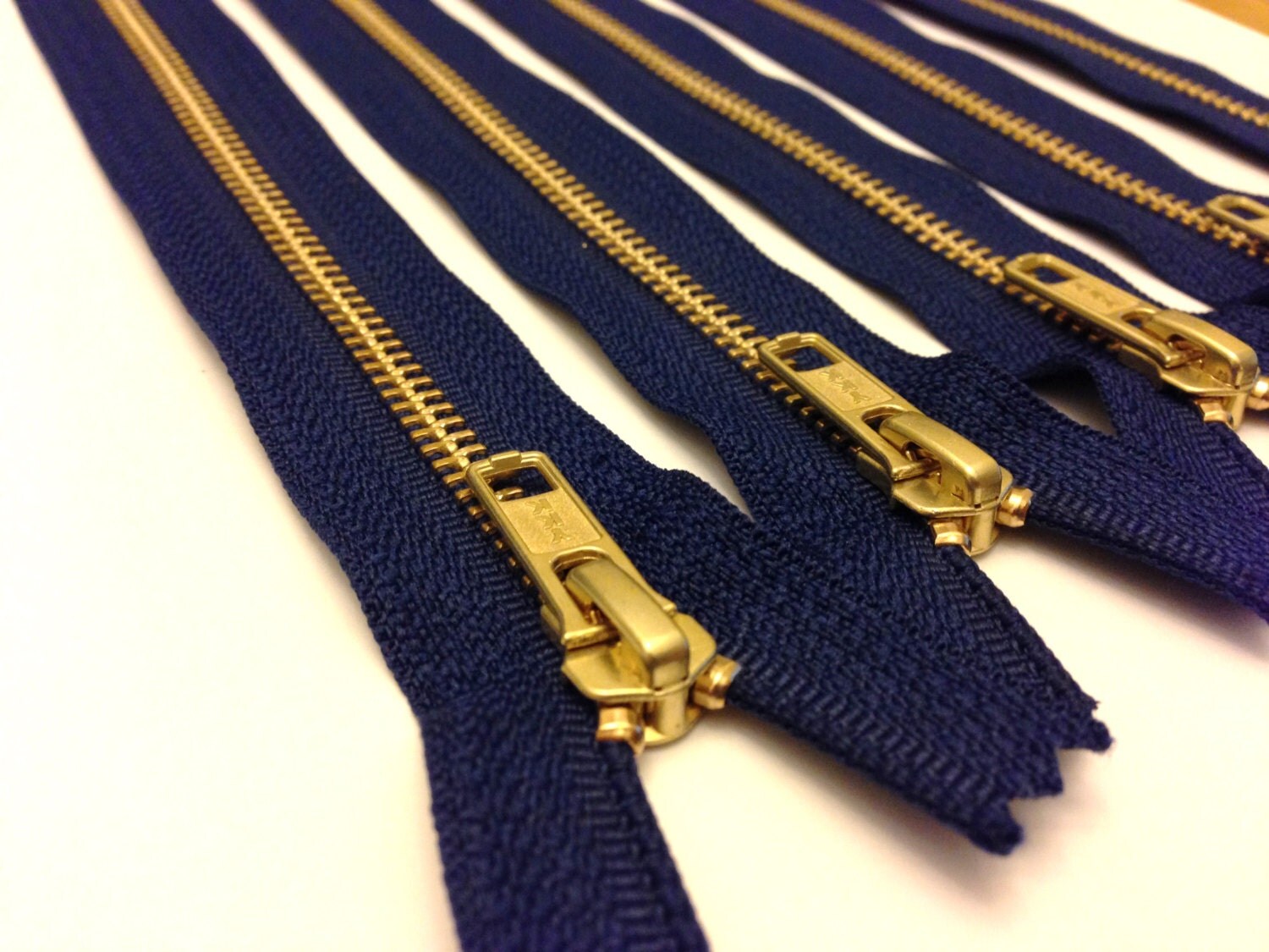 10 inch metal zippers wholesale FIVE pcs navy YKK color