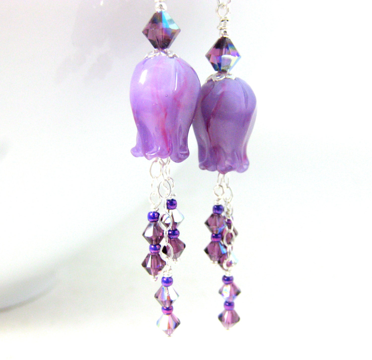 Purple Flower Earrings Lavender Earrings Nature Earrings 2799