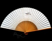 Japanese Hand Fan Vintage Paper Fan Flying Fish Sensu Ogi F44
