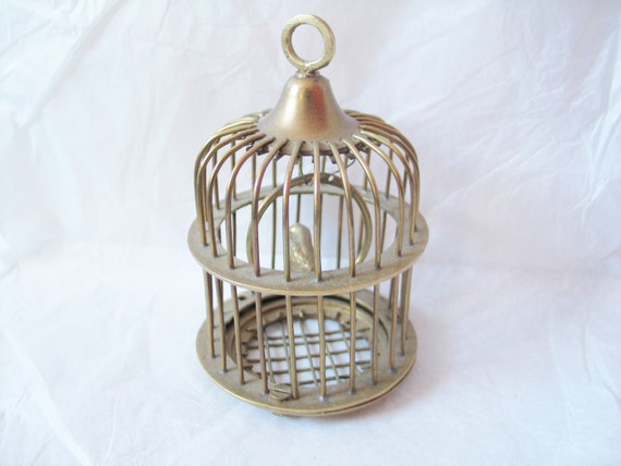 kitsch miniature solid brass old fashioned bird cage jewelry kitsch miniature solid brass old fashioned bird cage jewelry