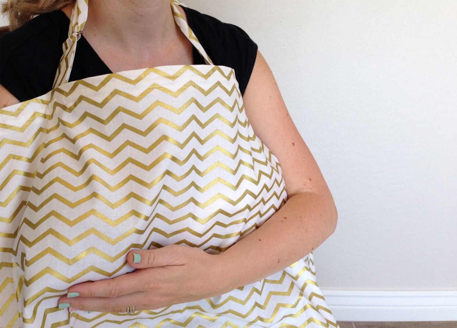 Gold Chevron Nursing Cover FREE SHIPPING in USA
