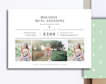 INSTANT DOWNLOAD! Mini Session Templates for Photographers - 5x7 Photography Flyer - Holiday Designs for Professional Photographers